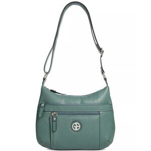 Giani Bernini Womens Pebble Hobo Double Zip Top Hangbags Pine Size OS Defected